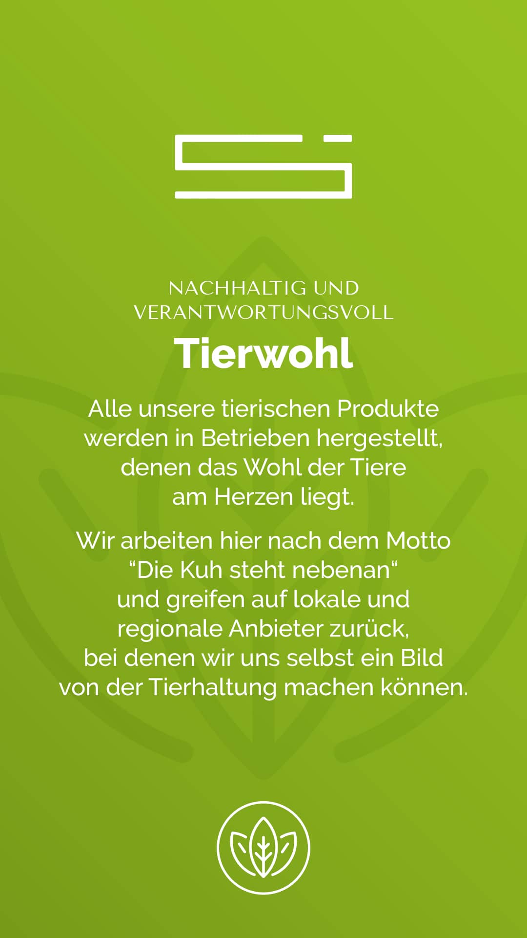 Massnahmen zur Nachhaltigkeit - Tierwohl