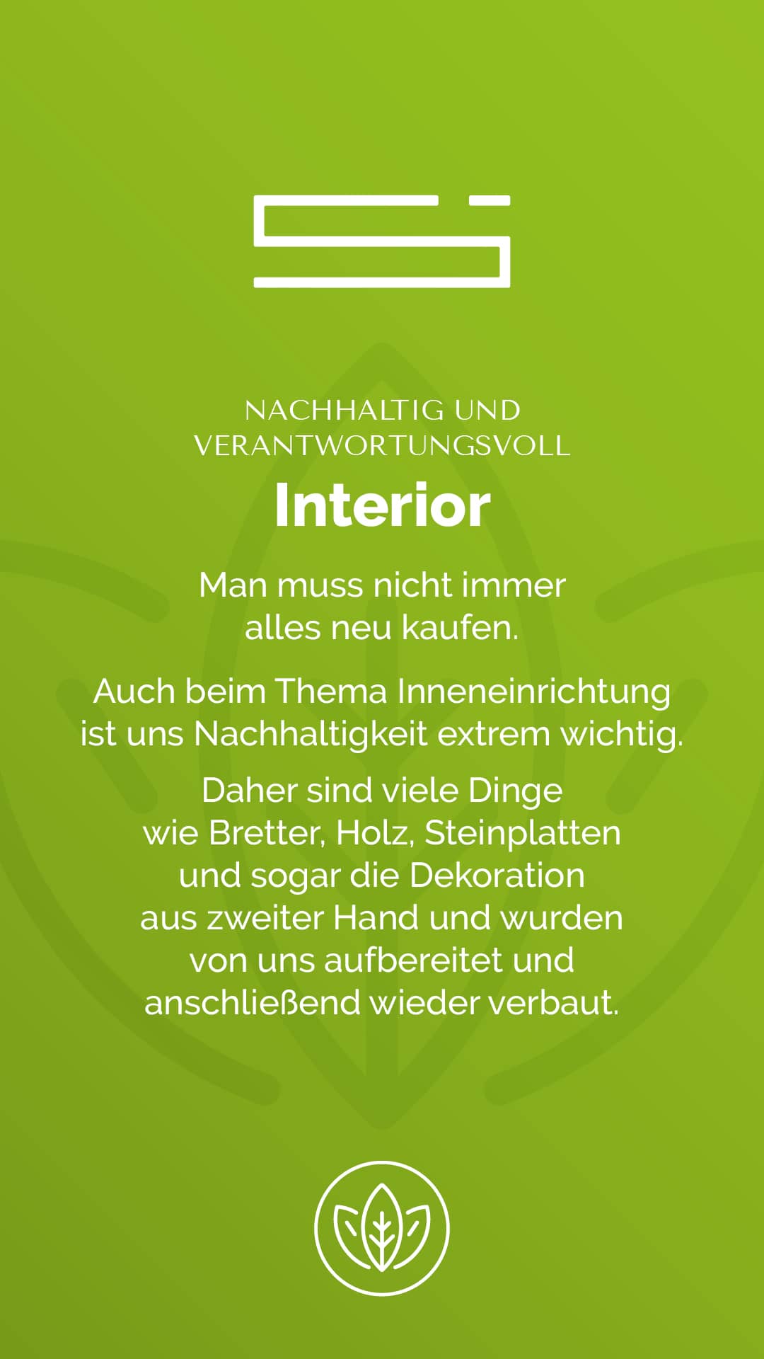 Massnahmen zur Nachhaltigkeit - Interior