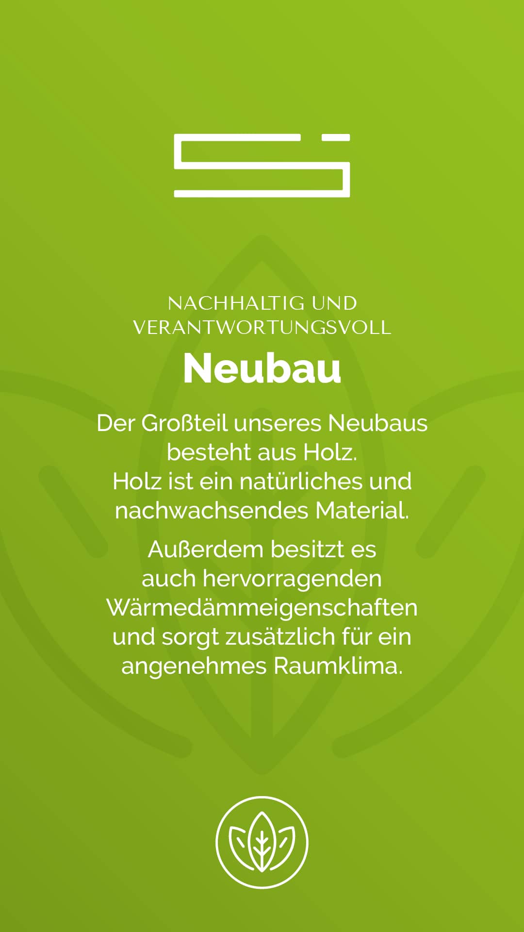 Massnahmen zur Nachhaltigkeit - Neubau