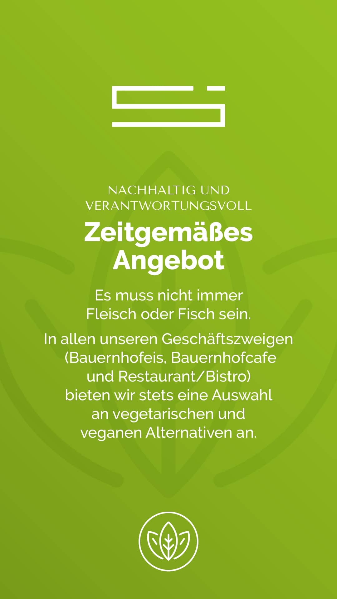 Massnahmen zur Nachhaltigkeit - Zeitgemäßes Angebot