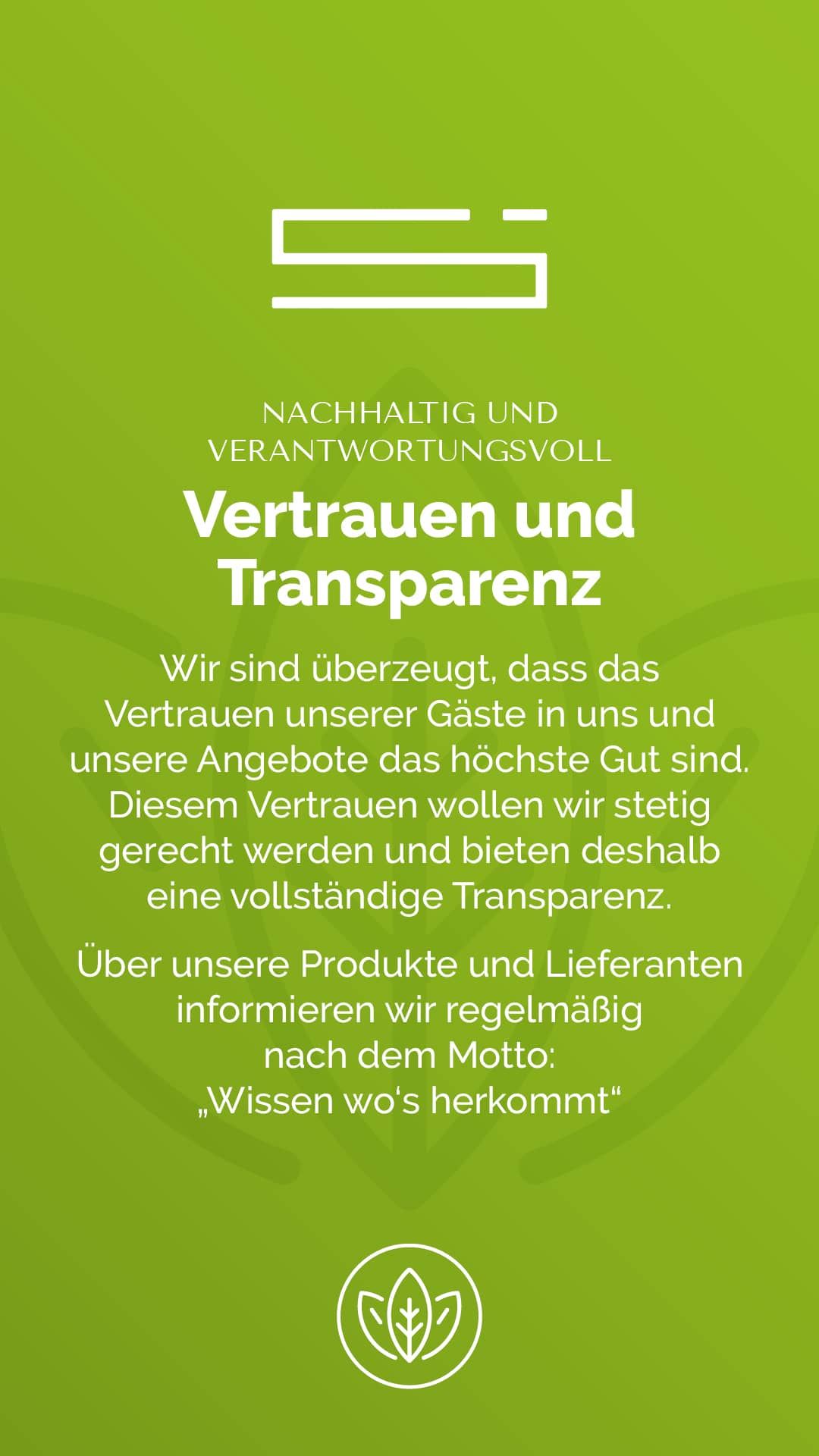 Massnahmen zur Nachhaltigkeit - Vertrauen und Transparenz
