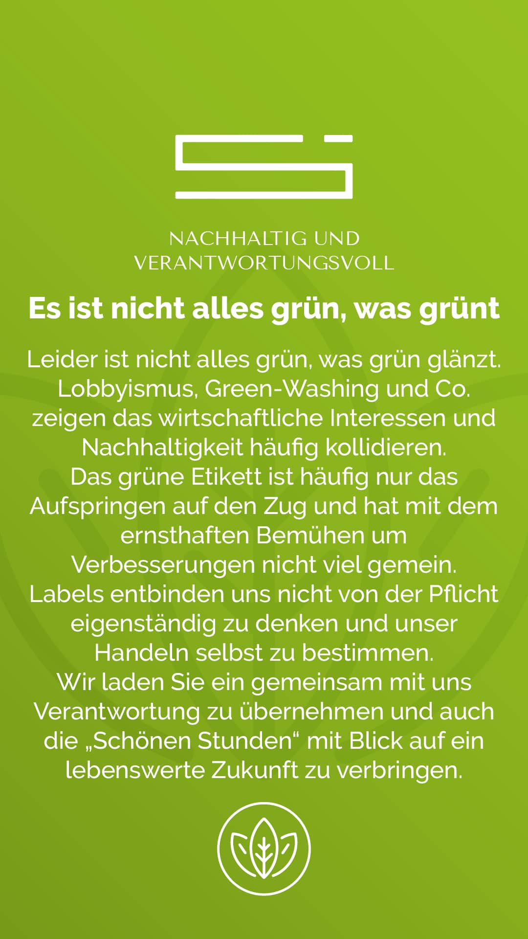 Massnahmen zur Nachhaltigkeit - Es ist nicht alles grün was grünt