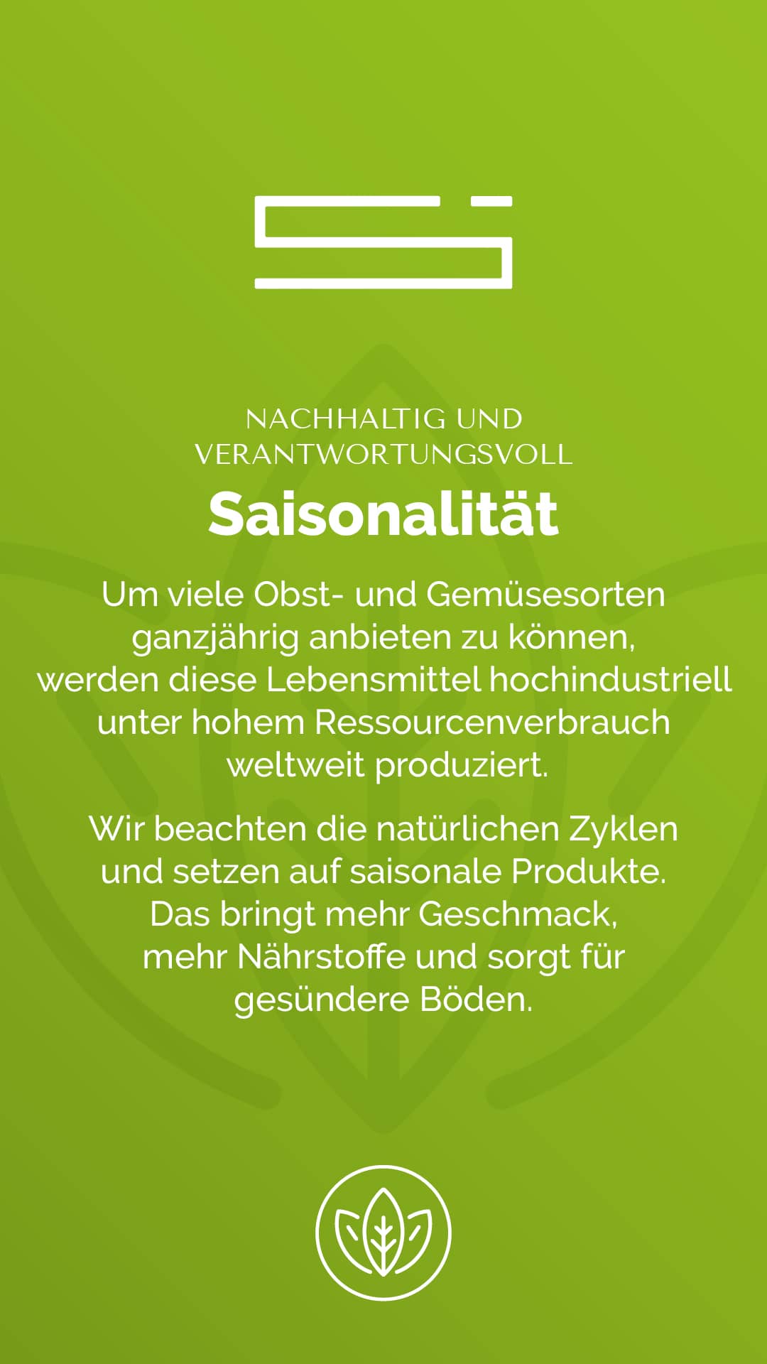 Massnahmen zur Nachhaltigkeit - Saisonalität