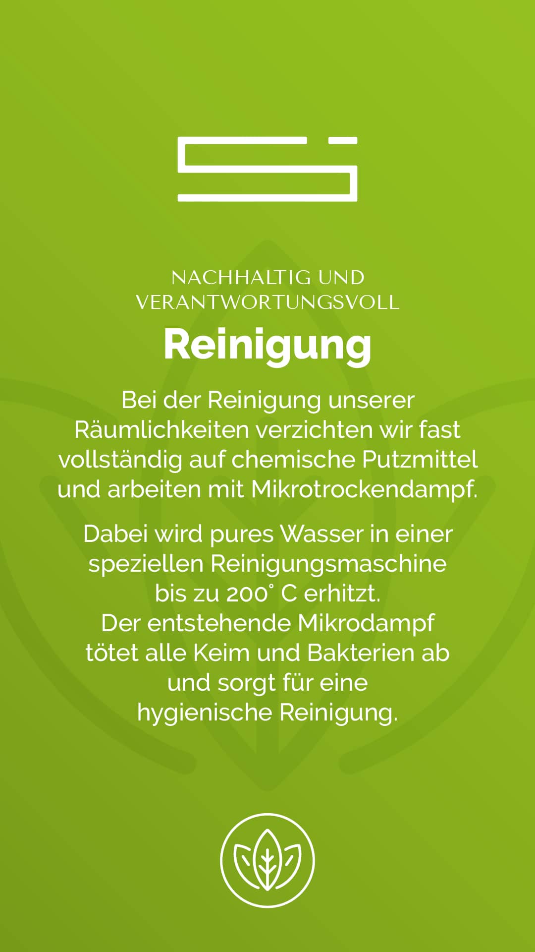 Massnahmen zur Nachhaltigkeit - Reinigung