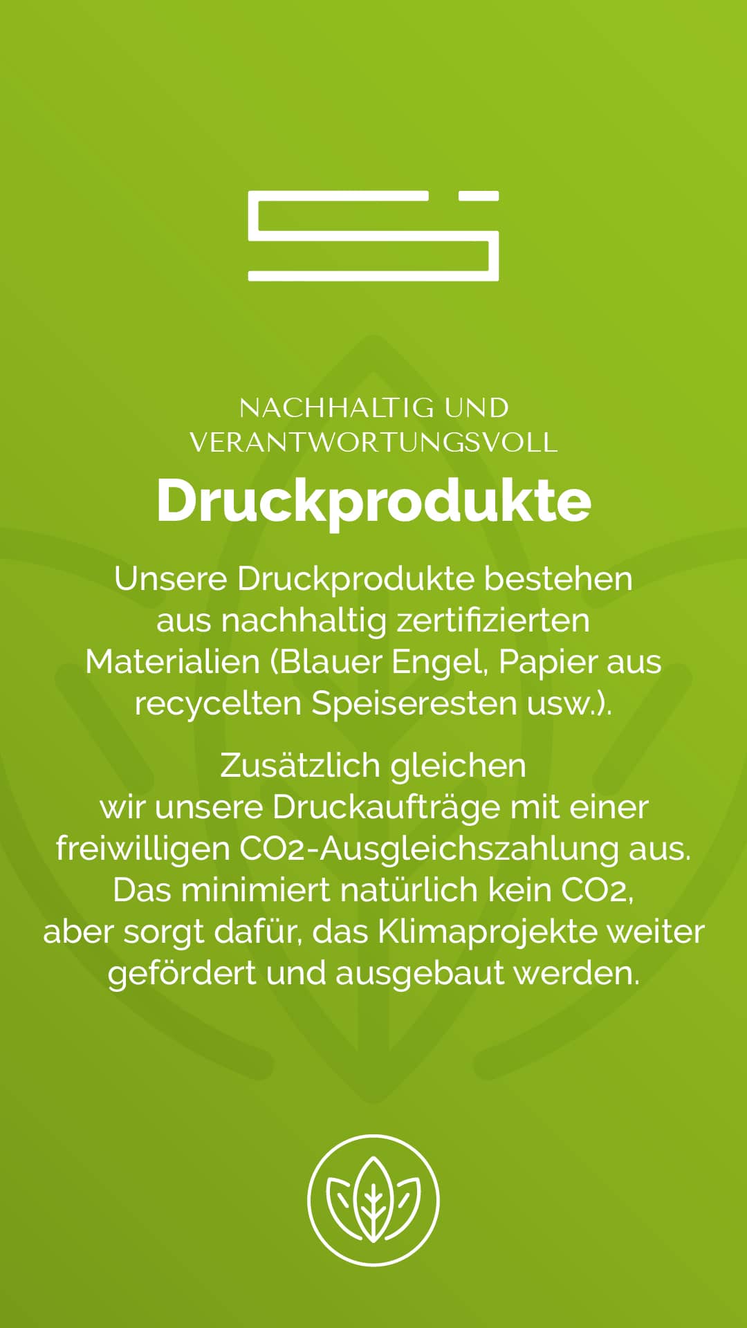 Massnahmen zur Nachhaltigkeit - Druckprodukte