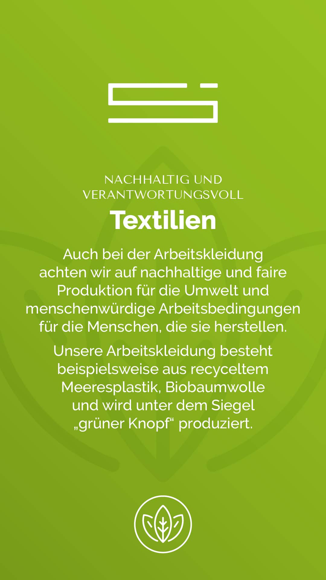 Massnahmen zur Nachhaltigkeit - Textilien