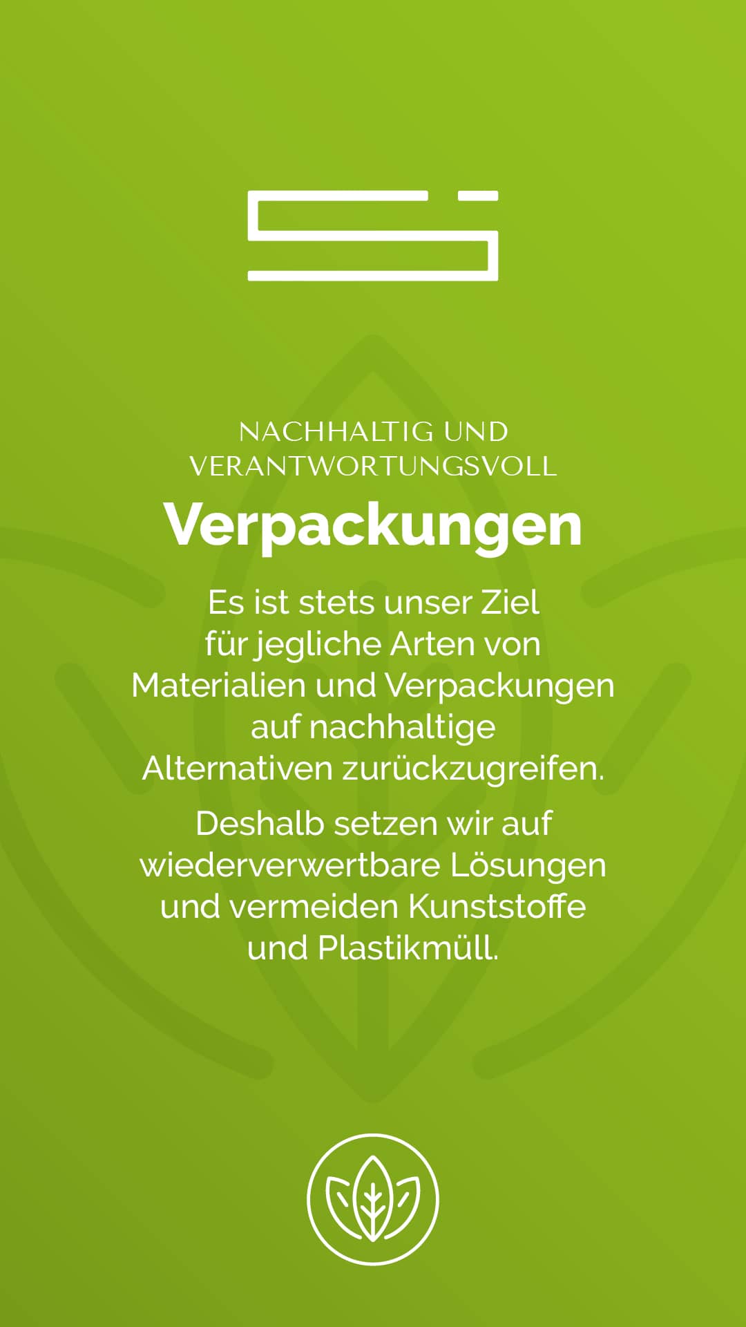Massnahmen zur Nachhaltigkeit - Verpackungen